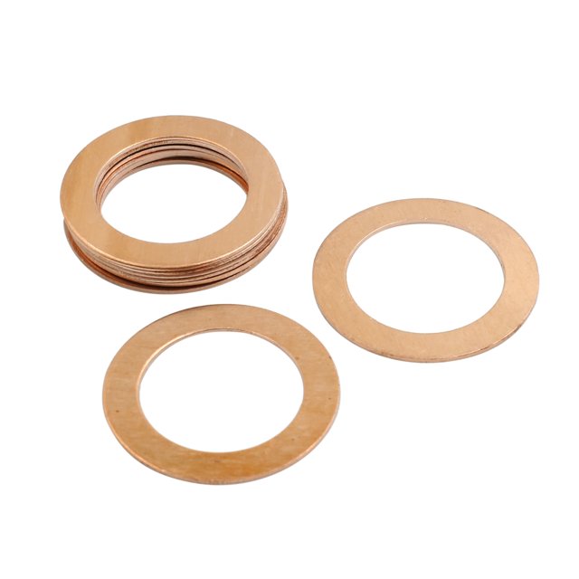 Unique Bargains 8pcs 27mm Inner Diameter Copper Washers Flat Sealing Gaskets Rings