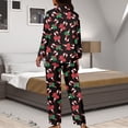thumbnail image 7 of Kuiaobaty Candy Cane Print Women Pajamas Set Button Down Sleepwear Christmas Long Sleeve Nightwear with Long Pants Xmas Soft Pjs Set with Pockets, 4XL, 7 of 7