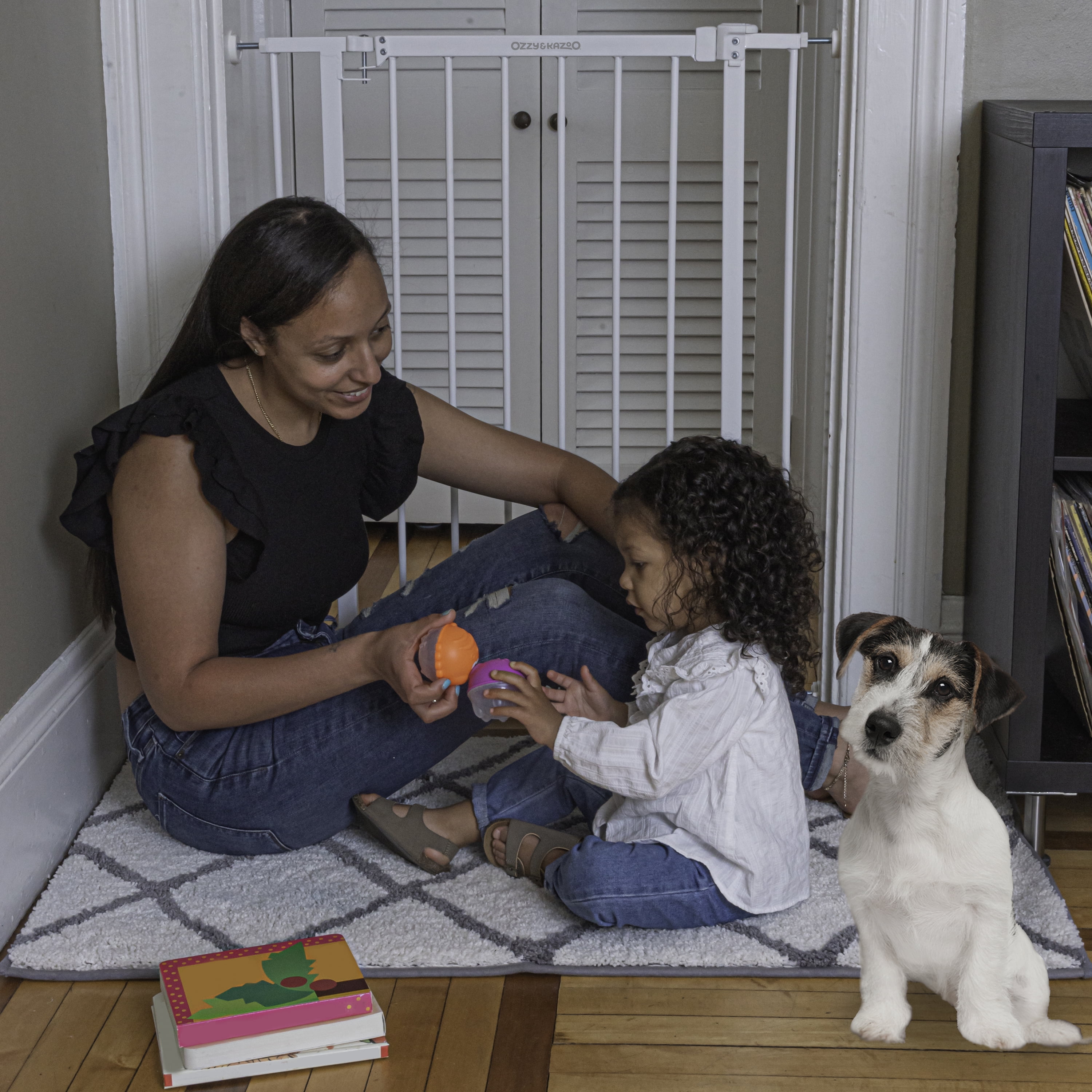 Ingenuity Ozzy & Kazoo Extra Tall Walk -Through Safety Gate (White)