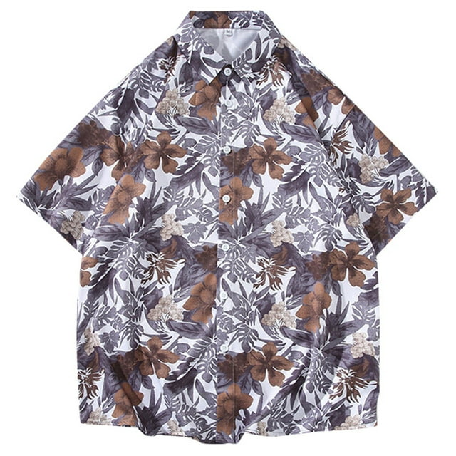 Men's Casual Shirts for Outdoor Relaxation - Loose Fit Design Color Block Printing Ideal for Summer and Fall Machine Washable Pairs Well with Casual Pants