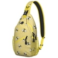 thumbnail image 1 of Bumble Bee Sling Backpack, Honeybee and Hive Print Crossbody Bag with Cute Pattern Design, Bee Lovers Travel Gift Idea, 1 of 6