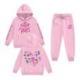 thumbnail image 2 of Kid Girl Pop Singer Hoodie Set,Casual Fashion Christmas Print Long Sleeve Pullover Casual Sweatshirt Pullover Crew Neck Oversized Sweatshirt, 150, 2 of 3