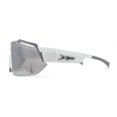 thumbnail image 4 of Mens Xloop Half Rim Oversize Shield Sharp Plastic Sunglasses White Grey Silver Mirror, 4 of 4