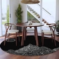 thumbnail image 5 of Mountain Line Round Rug 6ft Washable Circle Kitchen Rugs Non Slip Minimalist Abstract Landscape Art Sun Black Large Area Rug Indoor Floor Carpet for Bedroom Living Room Home Office Dining Room, 5 of 7