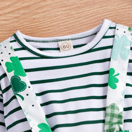 

Cathalem Girls Cropped Pants Infant Baby Girls Romper Skirt Suit St.Patrick s Day Romper Bodysuit Floral Printed Teen Active Green 6-12 Months