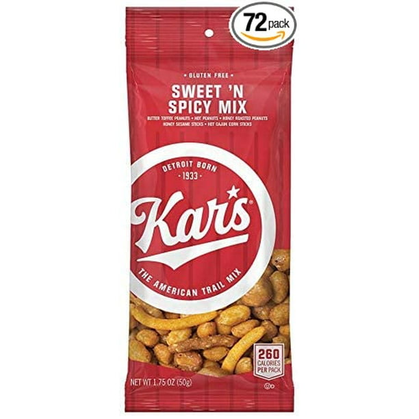 Kars Nuts Sweet N Spicy Trail Mix Snacks Bulk Pack of 1.75 oz