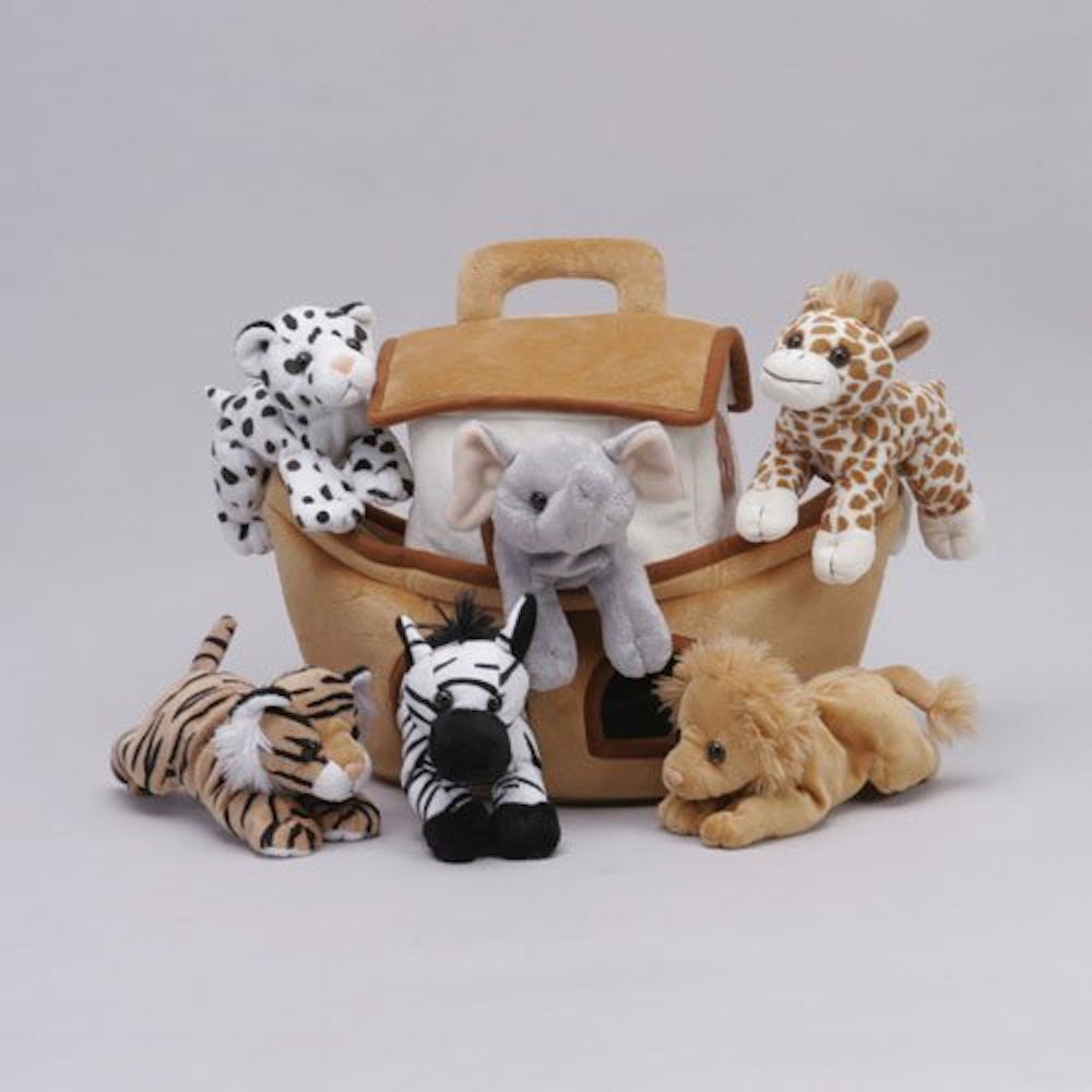 Six Plush Noah/'s Ark with Animals 6 Stuffed Animals  in Play Ark