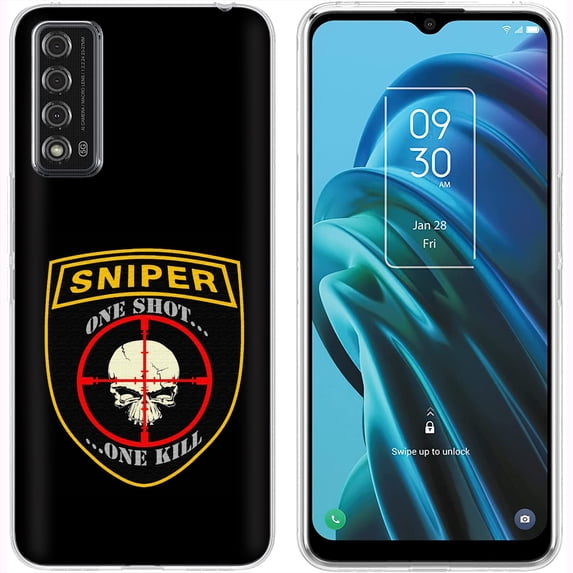 VIBECover Slim Case Compatible for TCL Stylus 5G 2022, TOTAL Guard FLEX Tpu Cover, Thin and Light, Sniper