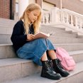 thumbnail image 2 of DREAM PAIRS Girls' Combat Ankle Boots, Lace-Up Boots with Side Zipper, Adjustable Fit, Round Toe and Anti-Slip Outsole, 2 of 6