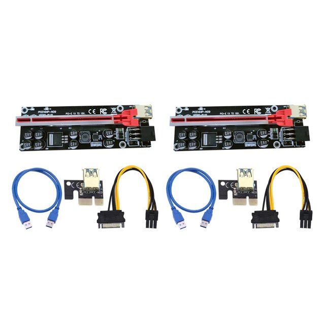 Transemion PCI-E 1x to 6x USB 3.0 Extender Card Board Portable Desktop PC Adapter Red Slot Blue Cable 2Set