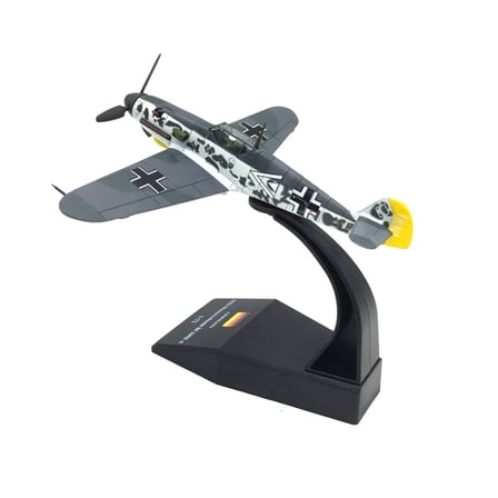 JIAHAOO BF109 WW2 Alloy Military Fighter Aircraft Model 1/72 Scale Plane Aviation Collectible Souvenir Display Stand