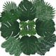 thumbnail image 1 of Set of 60 Artificial Palm Leaves Golden Tropical Leaves with Stems Jungle Leaves Decorations for Hawaiian Luau Party Beach, 1 of 4