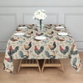 thumbnail image 3 of Beige Chicken Floral Pattern Square Tablecloth,Waterproof Square Table Cover,Wipeable Spillproof Washable Table Cover for Home Kitchen Party Decor 52"x52"(132x132cm), 3 of 6