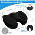 thumbnail image 4 of Seat Cushion Pillow for Office Chair, Car Seat Cushion for Desk Chair, Non-Slip Memory Foam Coccyx Seat Cushion for Back , Sciatica & Tailbone Pain Relief (Black), 4 of 7