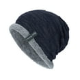 thumbnail image 2 of Dyfzdhu Men Unisex Solid Outdoor Hat Knitting Winter Plush Warm Knit Blue, 2 of 8
