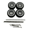 thumbnail image 5 of Colcolo 4 Pieces RC Car Wheels and Tires RC Alloy Car Accessories for 1/64 Scale DIY Argent C, 5 of 8