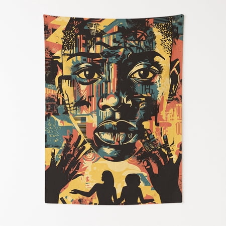 Black Lives Matter Tribute Wall Tapestry for Bedroom by DC | African American Tapestry Wall Hanging & Aesthetic Decor for Dorm Living Room Picnic & Home | 39 x52