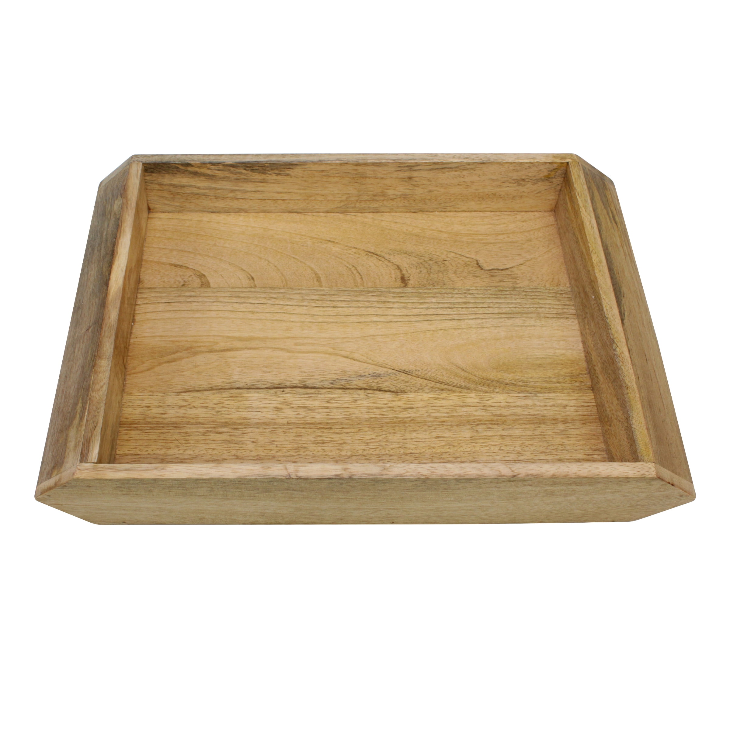 Woven Paths Natural Mango Wood Serving Tray with Handles