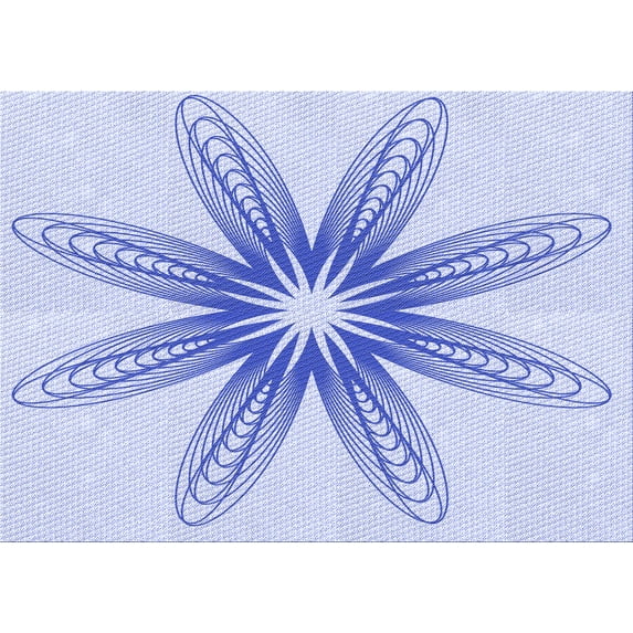 Ahgly Company Indoor Rectangle Patterned Lavender Blue Area Rugs, 6' x 9'
