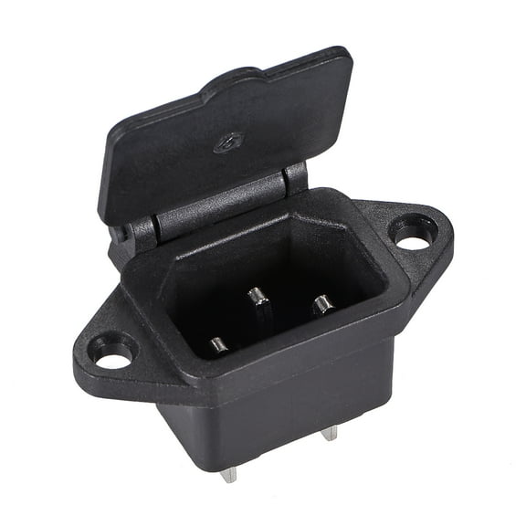 C14 Panel Mount Plug Adapter AC 250V 10A 3 Pins IEC Inlet Module Plug Power Socket with cover 5 pcs