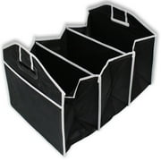 ToolUSA 3 Section Car Trunk Organizer | 12.5" x 12.5" x 23" | Poly-Canvas Durable Fabric | Foldable Design | Compartments & Side Pockets | Ideal for Groceries, Supplies & More