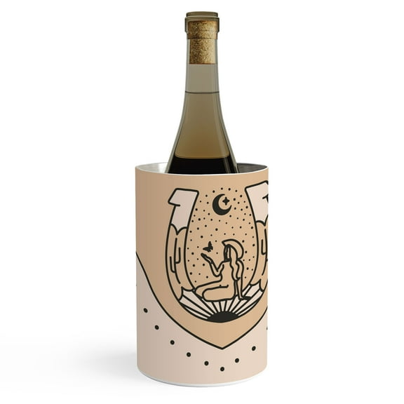 Society6 Allie Falcon Good Fortune Gal Neutral Wine Chiller