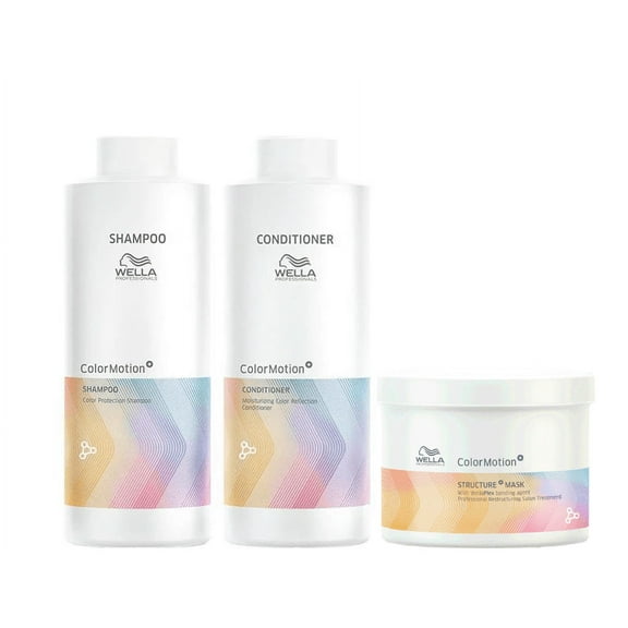 Wella ColorMotion  Shampoo 33.8 oz / Conditioner 33.8 oz Liter Duo   Structure Mask 16.9 oz