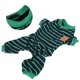 thumbnail image 4 of Pijamas De Punto Suave Para Mascotas, Mono Acogedor A Rayas De 4 Pies Para Perros, Gatos, Cachorros, Poliéster Para Todos Los Días, Viajes, Vacaciones, 4 of 7