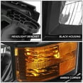 thumbnail image 5 of DNA Motoring For 14-15 Chevy Silverado 1500 OE Style Black Amber Corner Headlight Pair Replacement, 5 of 8