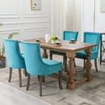 thumbnail image 2 of Dining Chairs Set of 8, Kitchen & Dining Room Chairs, Fabric Upholstered Dinning Chairs, Sillas De Comedor, Nailhead Trim, Wood Legs (Blue, 8 Pcs), 2 of 11