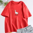thumbnail image 5 of Camiseta de ganso Silly para mujer, ropa de moda Unisex, algodón, manga corta, Tops de ganso Fuuny, ropa estética, Verano, 5 of 5