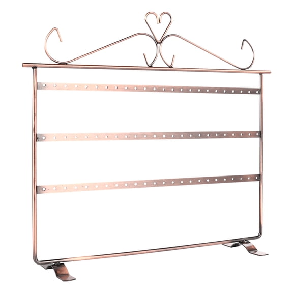 Masteelf Brown Earring Display Stand Three Layers Organizer for Jewelry Storage Made of Synthetic Material