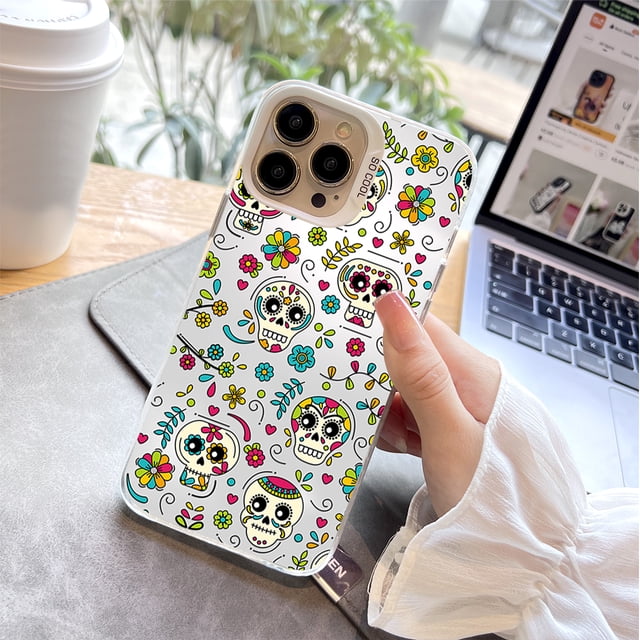 Étui de Téléphone Graphique Mate Double Couche Argentée pour iPhone 15 Pro Max 14 13 12 Pro 11 - Protection Parfaite!