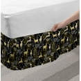 thumbnail image 2 of Christmas Bed Skirt, Nature Woodland and Deer Silhouettes with Oriental Ornaments Design, Elastic Bedskirt Dust Ruffle Wrap Around for Bedding Decor, 4 Sizes, Yellow White Black, by Ambesonne, 2 of 2