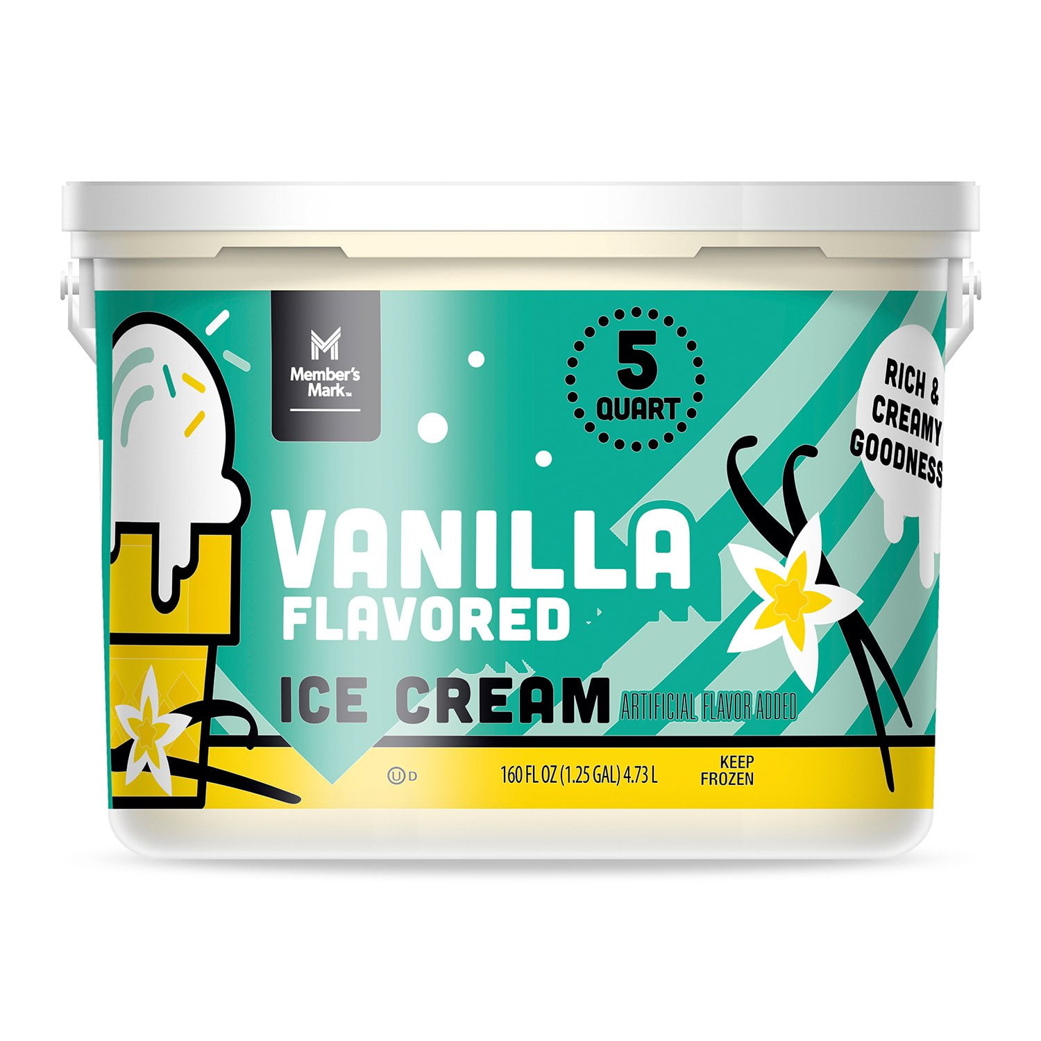 Member's Mark Vanilla Ice Cream Pail 5 qts. - Samsclub.com