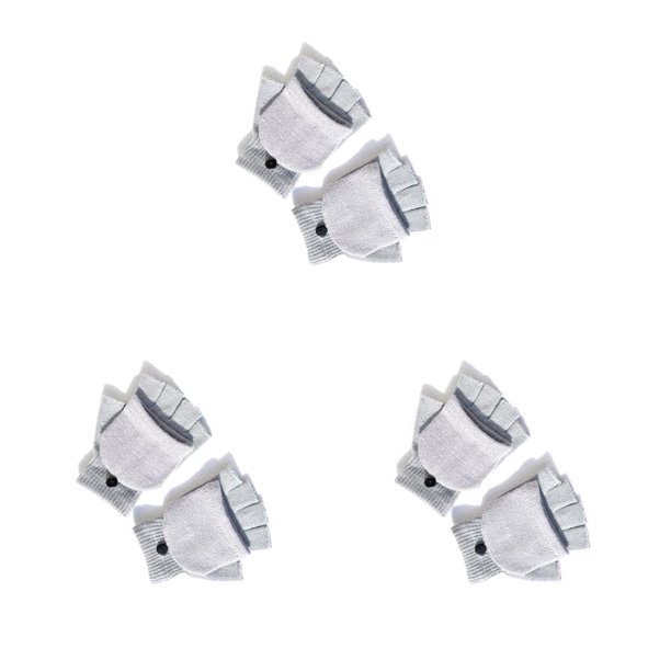 Qarigey 1 par de mitones para adultos Cómodos guantes sin dedos a prueba de frío Cubiertas de mano Accesorio de ropa para usar en invierno Gris claro Type1 NO1 Qarigey CBP205461