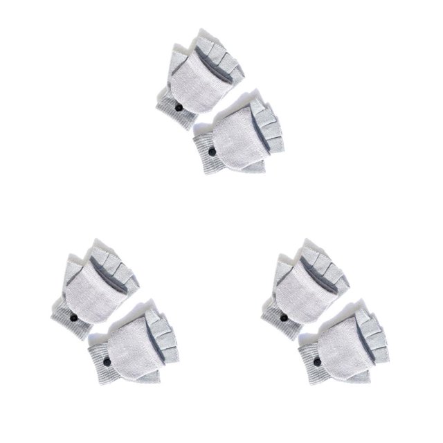 Qarigey 1 par de mitones para adultos Cómodos guantes sin dedos a prueba de frío Cubiertas de mano Accesorio de ropa para usar en invierno Gris claro Type1 NO1 Qarigey CBP205461