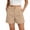 *Beige, variant on Women's Pleated High Waist Roll Cuff Dress Shorts with Pockets,Casual Loose Fit Work Shorts Green,Women's Plus L