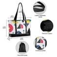 thumbnail image 2 of FORMRS Canvas Laptop Tote Bag for Women with 15.6" Computer Compartments Shoulder Handbag, Black Retro Pattern, 2 of 7