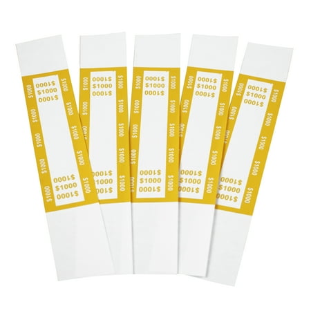 UPC: 0849023051084 | Royal Sovereign $1000 Currency Straps Yellow 1000 Count (RMCS-1000)
