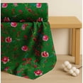 thumbnail image 4 of Soimoi Green Cotton Cambric Fabric Leaves & Ranunculus Floral Printed Craft Fabric by the Yard 56 Inch Wide, 4 of 7