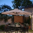 thumbnail image 3 of Flash Furniture Sedona Round Cantilever Umbrella with 32 Solar LED Lights, Tan (GMWLUU012TAN), 3 of 12