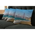 thumbnail image 2 of Ambesonne Beach Throw Pillow Cover 4 Pack, Coastline Seascape Ocean, 24", Blue Turquoise, 2 of 6