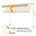 thumbnail image 7 of Yaheetech Manual Retractable Awning with Adjustable Height, Beige, 7 of 7