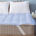 thumbnail image 3 of 800GSM Mattress Topper Short Queen Size,Mattress Pad (8-22" Depth) Fits All Sizes,- Microfiber Pad Cover, Mattress Pads, Short Queen Size Bed Mattress Topper 60"x75" Inches Sky Blue, 3 of 8
