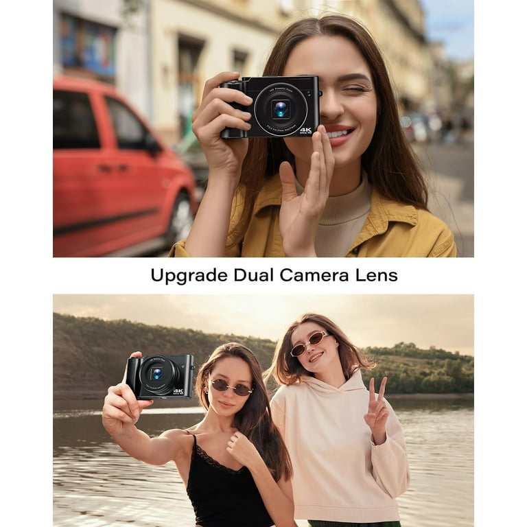 ACTITOP 4K Digital Camera, 64MP Vlogging Camera, Dual Lens, 16x