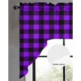 thumbnail image 2 of Black Purple Plaid Swag Valances for Windows, Small Curtains Drapes, Farmhouse Simple Buffalo Checked Kitchen Window Curtains Over Sink Window Treatment Valance for Bedroom/Bathroom 56"x36", 2 of 5
