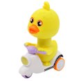 thumbnail image 3 of Jaune Canard Moto Forme Tête Rotation Presse Tirer vers l'Arrière Jouet pour Enfants, 3 of 7