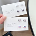 thumbnail image 2 of Pendientes de tuerca de plástico de Hello Kitty para niñas, accesorios de personajes de dibujos animados, Kuromi Cinnamoroll Melody, regalos para niños, 2 of 4