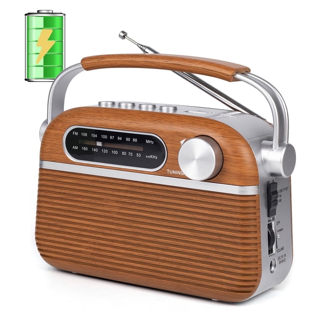 Radio analógica AM FM portátil ONGTEED con altavoz Bluetooth